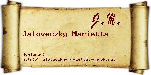 Jaloveczky Marietta névjegykártya